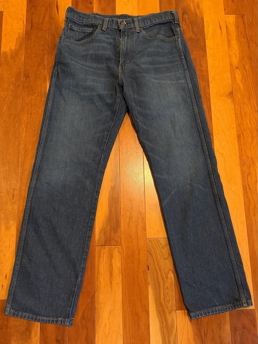 LEVIS 34x34 Western Fit Dark Blue Boot Straight-Leg Jeans EUC Durable Work Field